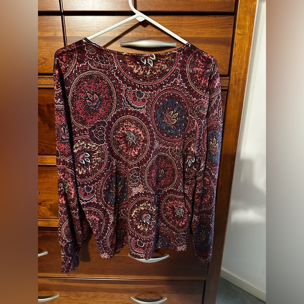 Talbots Soft Wool Lightweight Printed Knit Top -XLP. NWT. - Picture 5 of 5